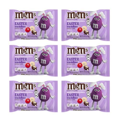 MM S WORLD Easter Sundae White Dark Chocolate Candies, Easter Candy, New Limited Edition Flavor, 6-Pack