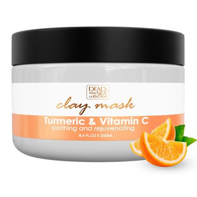 Dead Sea Collection Clay Mask with Turmeric Vitamin C for Face - Deep Cleansing Skin Care Spa Facial Mask with Dead Sea Minerals - Nourishing and Moisturizing Skin (8.4 fl.oz)
