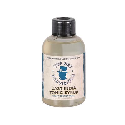 Top Hat East India Craft Concentrated Quinine Tonic Drink Syrup - 5x Natural Quinine Concentrate - Just Add Club Soda - 4oz Bottle