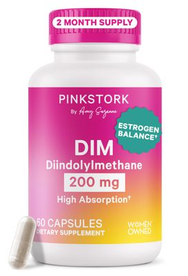 Pink Stork DIM Supplement for Women - Estrogen and Hormone Balance for Menopause, Perimenopause PMS - DIM 200 mg Plus BioPerine for Mood Support - 60 Day Supply