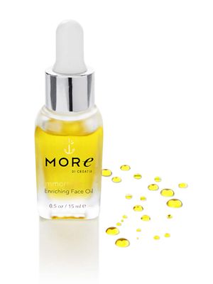 Enriching Face Oil with Immortelle, Best Pure Anti-Aging blend of 9 Essential Oils with Argan, Macadamia, Evening Primrose Natural Retinol for Healthy, Luminous Skin. Dubrovnik Gold (.5 oz15 ml)