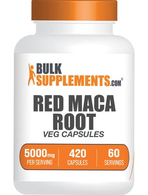 BulkSupplements.com Red Maca Capsules - Maca Supplement, Red Maca 5000mg, Red Maca Root - Vegan Gluten Free, 7 Capsules per Serving, 420 Count (Pack of 1)