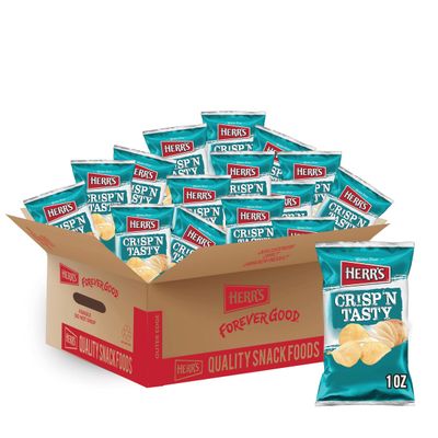 Herr&#39;s Crisp &#39;N Tasty Potato Chips, 1 Ounce (Pack of 42 Bags) - Light and Crispy Classic Potato Chips - Perfect for Packed Lunches