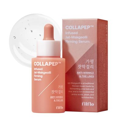 FILFLO Collapep Infused Jat-Makgeolli Firming Serum, Korean Traditional Fermented Ingredients, Nourishing, Hydrating Serum for Fine Lines, Pore and Rough Skin, Korean Skin Care, 1.52 Fl Oz