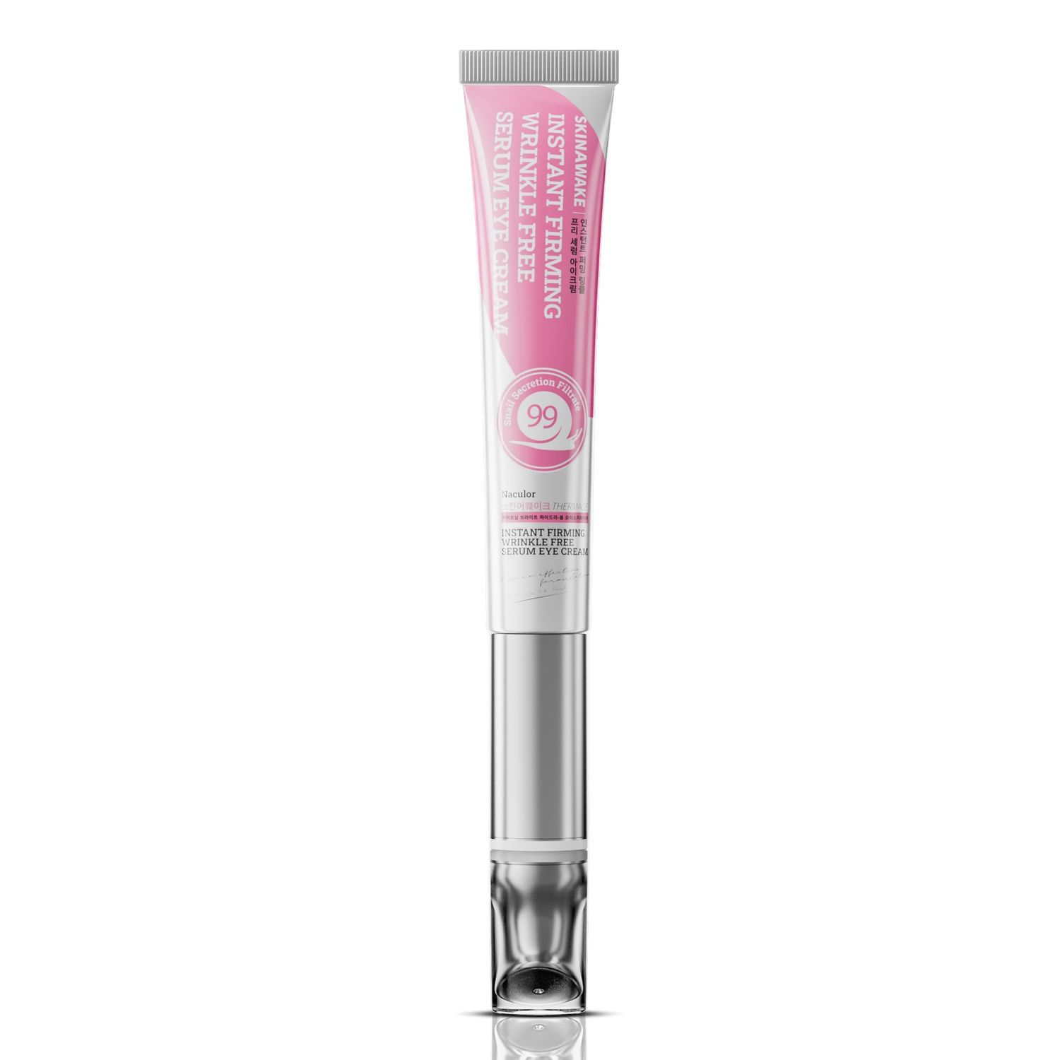 Naculor Snail Mucin 99 Eye Cream with ApplicatorMassager, Smoothening Firming Night Eye Serum, Snail Secretion Filtrate Complex for Dark Circles Fine Lines