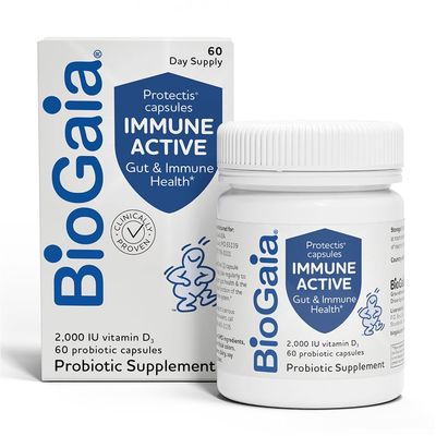BioGaia Protectis Immune Active Probiotic Probiotic Vitamin D Supports Immune, Digestive and Overall Health Probiotics for Men Women Capsules 60 Day Supply