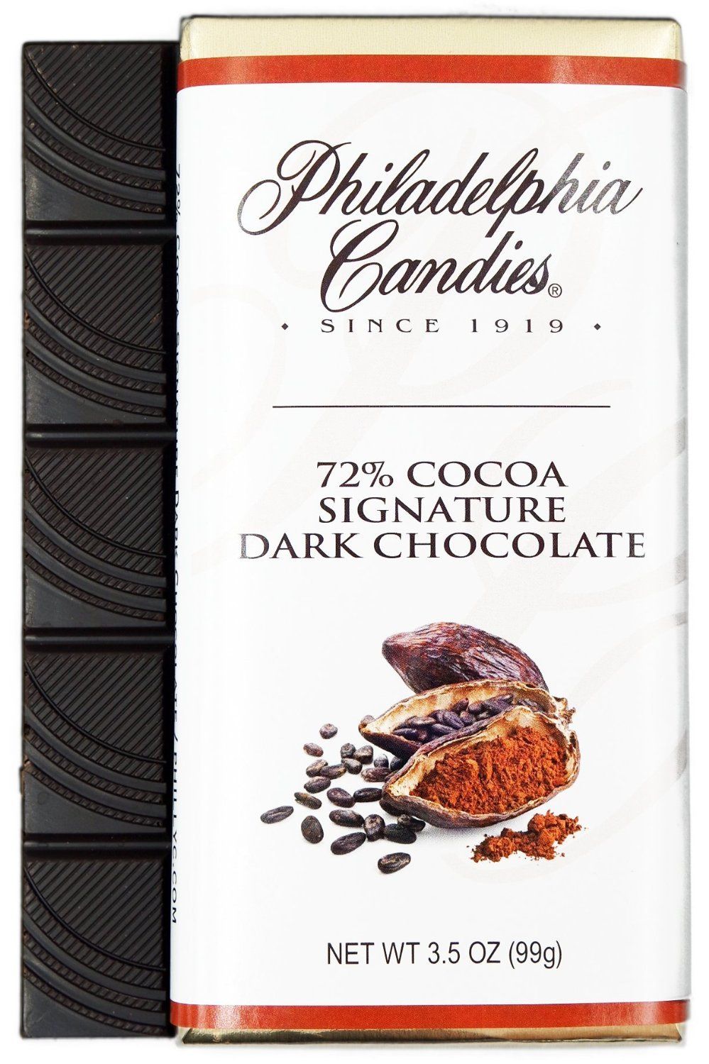 Philadelphia Candies Signature Dark Chocolate For Wine 72 Cocoa, 3.5-Ounce Package