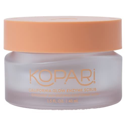 Kopari California Glow Enzyme Exfoliating Face Scrub, Clarifying Brightening Skin Exfoliation Facial Scrub, Supports Anti-Aging, 100 Organic Coconut Oil, Cruelty Free, Vegan, 1.5 Fl Oz