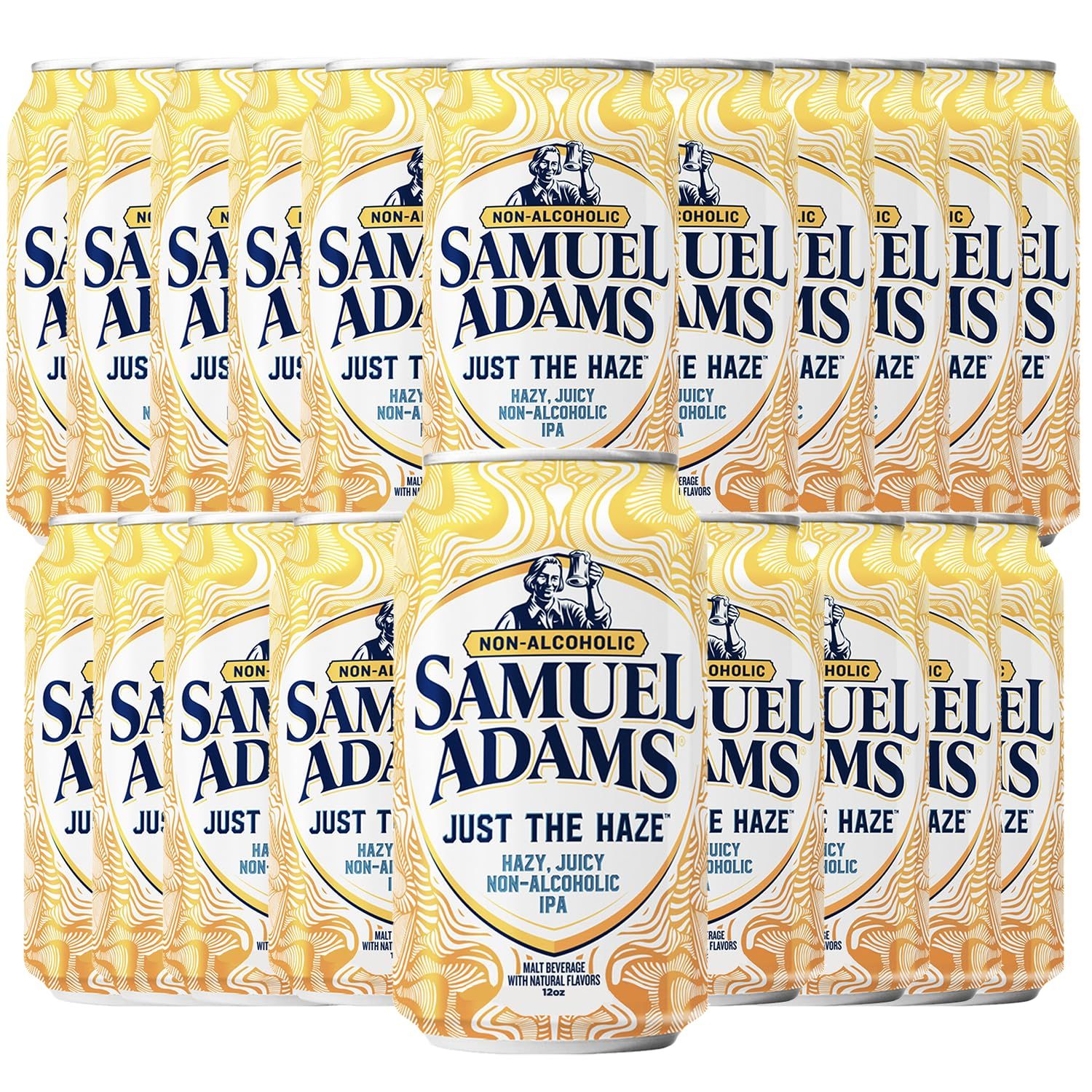 Samuel Adams 20 Pack Just the Haze Non-Alcoholic Hazy IPA Brew - Dealcoholized Sam Adams Craft Beer - 12oz Cans - Sabro, Citra, Mosaic, Cascade Hops