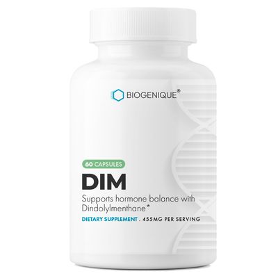Biogenique DIM 350mg Diindolylmethane with Black Pepper Extract Hormone Balance Estrogen Blocker for Women and men60 Capsules - Made in USA - Vegan, Non-GMO, Gluten Free