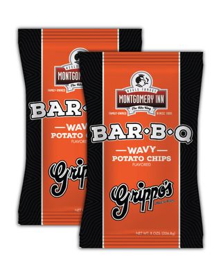 Grippo&#39;s Original Montgomery Inn Wavy Barbecue Potato Chips 8 oz (2 Pack)