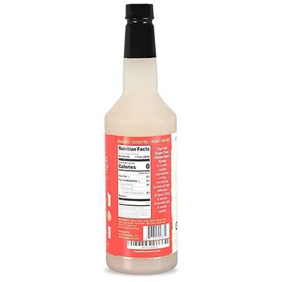 Top Hat Keto Sugar Free Ginger Beer Syrup Moscow Mule Mix - Naturally Sweetened with Monk Fruit - Craft Soda Mixer Ginger Syrup for Cocktail Drinks - Just Add Seltzer Water - 2 Pack of 32oz Bottles
