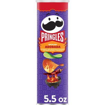 Pringles Potato Crisps, Lunch Snacks, On-the-Go Snack, Enchilada Adobada, 5.5oz Can (1 Can)