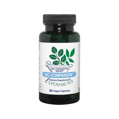 Vitanica OC Companion, Oral Contraceptive Support Supplement, Dandelion, Borage Seed Oil, DIM, Bromelain, Probiotic More, VeganVegetarian, 60 Capsules