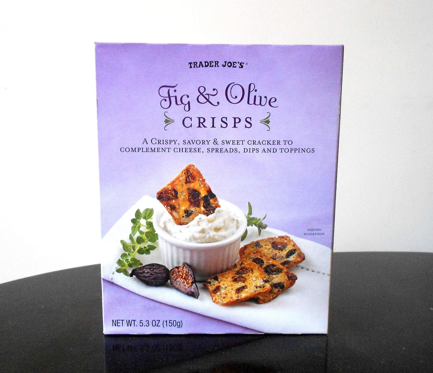 Trader Joe&#39;s Fig Olive Crisps, Net WT. 5.3oz(150g)-SET OF 2