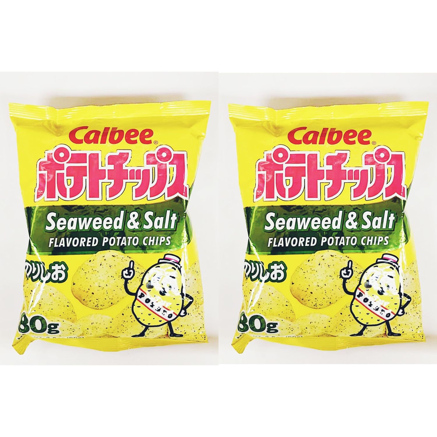 Potato Chips, Seaweed and Salt Flavor, 80g, Pack of 2