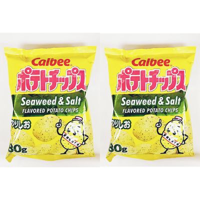 Potato Chips, Seaweed and Salt Flavor, 80g, Pack of 2