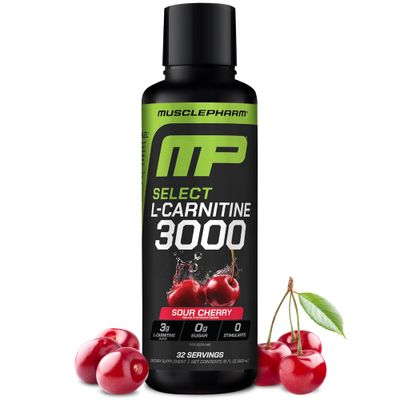 Muscle Pharm L-Carnitine 3000, The Ultimate Liquid L Carnitine Supplement for High-Performance, Supports Metabolism, Hydration Energy, Zero SugarCalories, Sour Cherry Flavor, 32 Servings