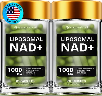 NMN Supplement Alternative - High Absorption NAD, Resveratrol, Berberine, Quercetin, Noni - Liposomal NAD Supplement for Anti Aging, Brain Support, Gut Heath - 60 Capsules (2)