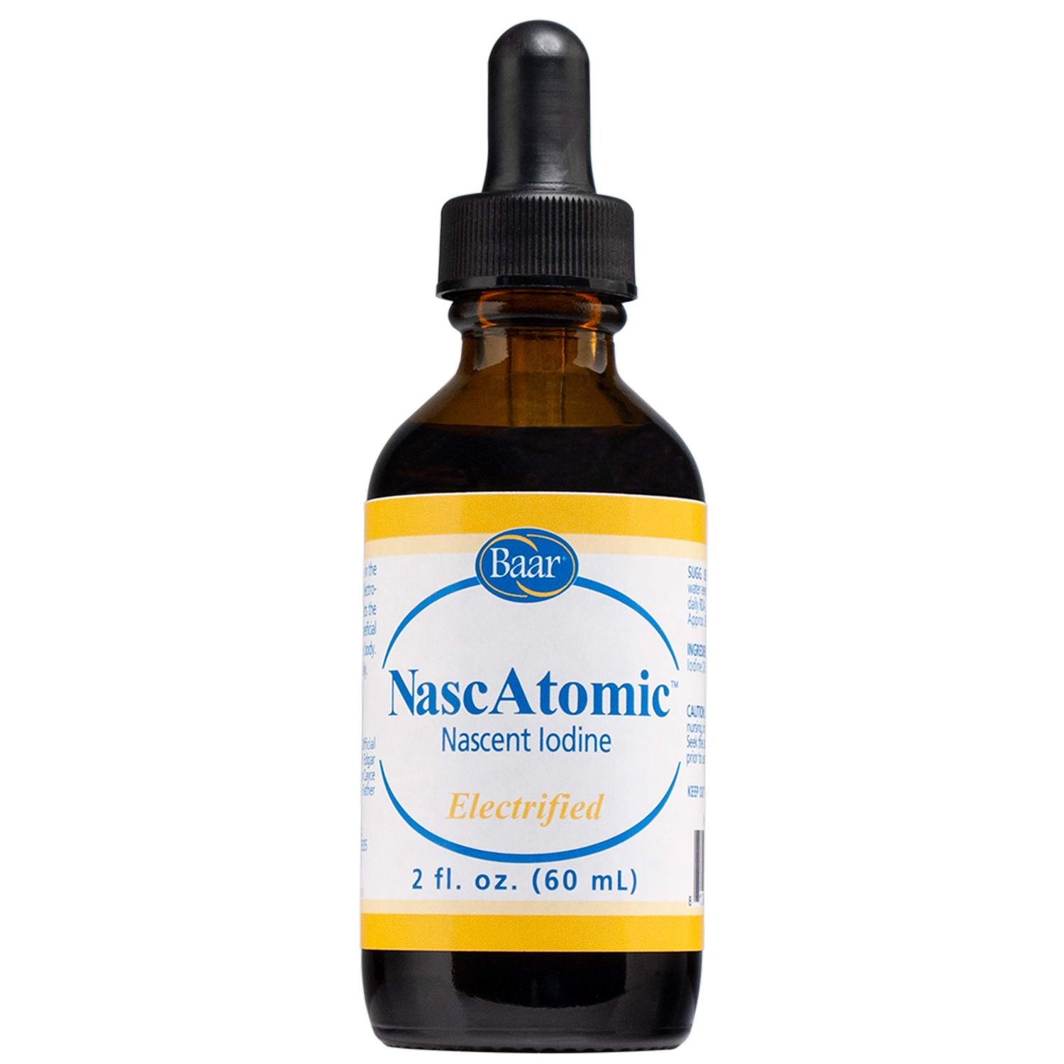 BAAR NascAtomic Electrified Nascent Iodine Liquid Drops, Potent 2 Formula for Energy, Vitality, Metabolism Boost, Detox, Immune Support, Mental Clarity Thyroid Health, 2 fl oz (Pack of 1)