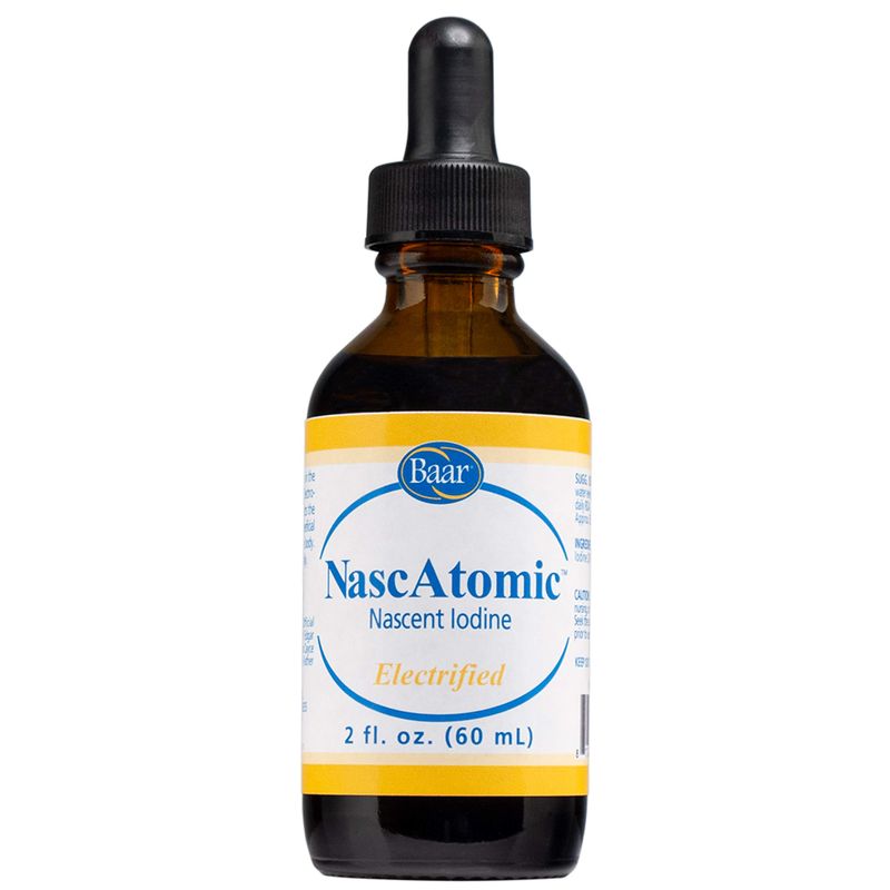 BAAR NascAtomic Electrified Nascent Iodine Liquid Drops, Potent 2 Formula for Energy, Vitality, Metabolism Boost, Detox, Immune Support, Mental Clarity Thyroid Health, 2 fl oz (Pack of 1)