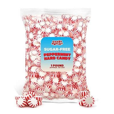 Sugar-Free Starlight Mints - 1 Pound Pack (About 90 Count) - Peppermint Hard Candy - Individually Wrapped
