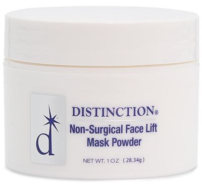Distinction Non-Surgical Face Lift Mask Powder Antiaging Mask to Tighten Tone Skin Contains Vitamin E for Radiant Younger Skin (1 Oz)