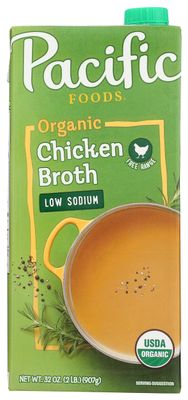 Pacific Foods Organic Free Range Chicken Low Sodium Broth, 32 oz