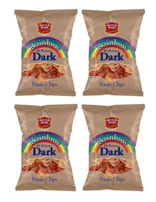 Better Made Rainbow Old Fashioned Dark Potato Chips - (4) x 7.5oz Bags - (Pack of 4) - Crispy, Crunchy, Salty Snacks Made From Fresh Potatoes - Gluten Free - Family Owned and Operated