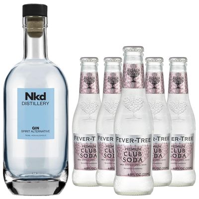 Nkd Distillery Gin Alternative Premium Non-Alcoholic Spirit - Zero Alcohol - With Fever Tree Elderflower [ 5 Pack ]