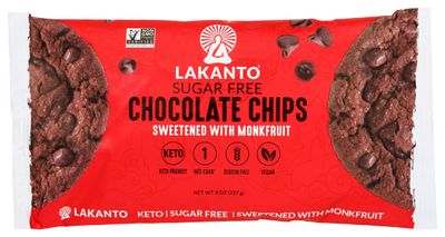 Lakanto Chocolate Chips, Gluten Free, Sugar Free, 8 Ounce (Pack Of 8)