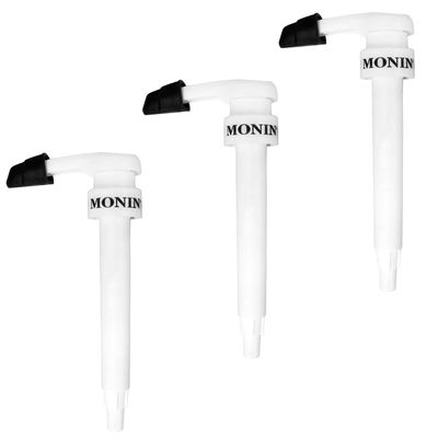 Monin - Syrup Pump, Only Compatible with 1 Liter Plastic Bottles of Monin Syrup, Tip Cover Included, Approximately fl oz Per Pump (3-Pack)