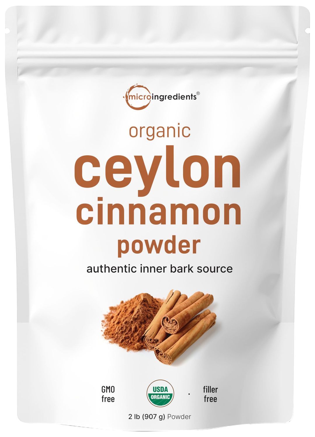 Organic Ceylon Cinnamon Powder, 2lbs Premium Sri Lanka Cinnamon for Spice Seasoning Great for Baking, Cooking Drinks Additive Free, Non-GMO, Bulk Supply