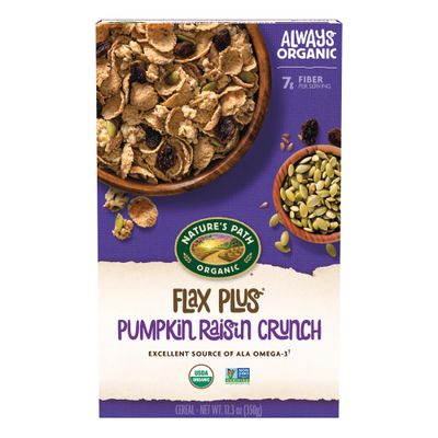 Nature&#39;s Path Organic Flax Plus Pumpkin Raisin Crunch Cereal, 12.3 oz (Pack of 12), Non-GMO