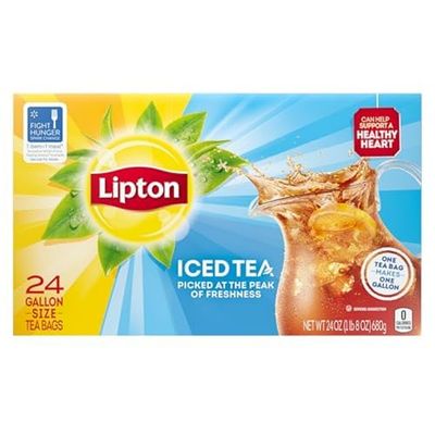 Lipton Unsweetened Iced Tea Bags, Gallon-Sized Zero Calories, 24 Total Tea Bags