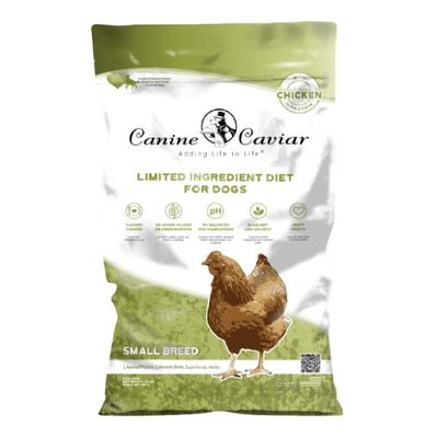 Canine Caviar - Small Breed: Chicken Whole Ground Oats, Alkaline Dry Dog Food, Limited Ingredients, Gluten-Free, Based on Science Research, Veterinary Alternative Diet (22 Pound Bag)