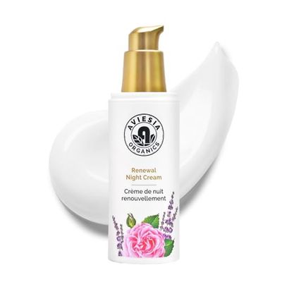 Aviesia Organics Renewal Night Cream - USDA Certified- NO Alcohol. NO Parabens. NO Artificial Fragrance. Deep Moisturizer for Hydrating.Repairing.Replumping .Perfect for dry skin (60ML)