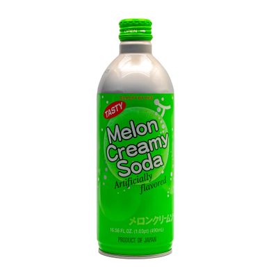 UCC Melon Creamy Soda - Ready To Drink Melon Soda, Convenient Bottled Drink, 16.57oz Each (Pack of 24), Carbonated Drink, Artificial Melon Flavor, Imported from Japan