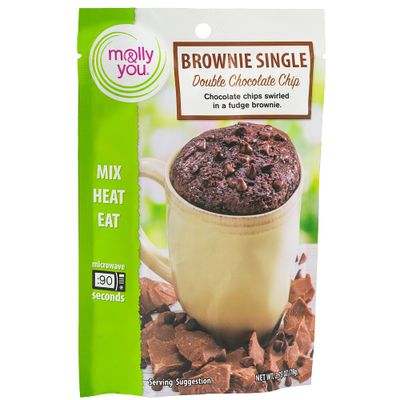 Molly and You Double Chocolate Chip Brownie Mug Cake Mix (Pack of 3) - Single Serve, No Baking, Microwavable Gourmet Mug Cake Mixes - Brownie Mix Dessert