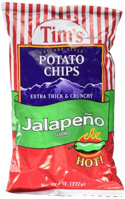 Tims, Jalapeno Chips, 8 Ounce bag