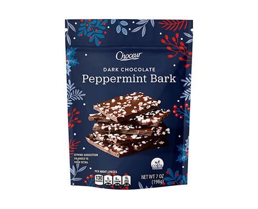 Dark Chocolate Peppermint Bark, Holiday Candy, 7 oz