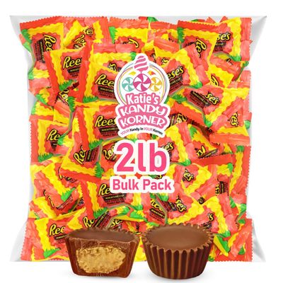 ReesesChocolate Peanut Butter Cups, 2lb Pack of Bulk Chocolate Candy, Ideal for Sharing with Family, Friends and Seasonal Festivities, Perfect for Gifting Party Favors