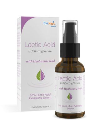 Hyalogic Lactic Acid 10 Serum for Face with Hyaluronic Acid Essential Oils - Non-Abrasive Face Exfoliant- For Clearer Radiant Skin (1 fl. oz.)