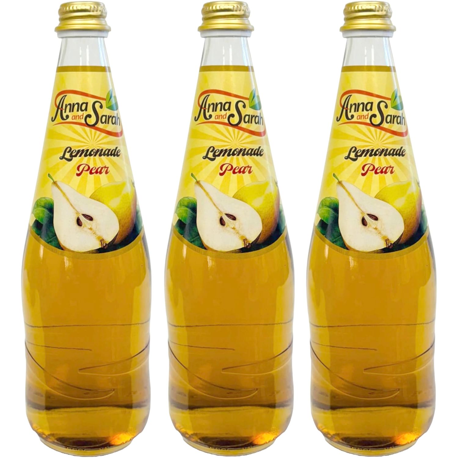 Natural Lemonade Pear Juice in Glass Bottle 25.5 Oz Pack 3