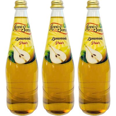 Natural Lemonade Pear Juice in Glass Bottle 25.5 Oz Pack 3