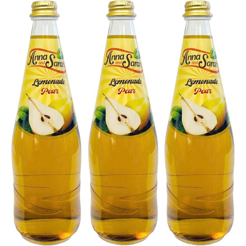 Natural Lemonade Pear Juice in Glass Bottle 25.5 Oz Pack 3