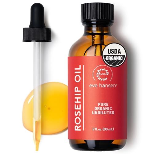 Eve Hansen Rosehip Oil for Face Skin - Organic Cold-Pressed Rosehip Seed Oil Hydrating Fast-Absorbing Moisturizer 2oz