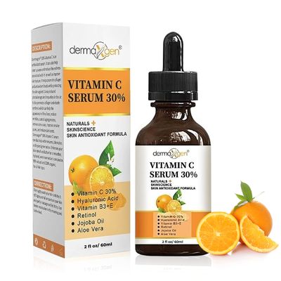DERMAXGEN 30 Vitamin C Serum for Face, Hyaluronic Acid Vitamin (B3 E) Jojoba Aloe Vera- Natural Organic Anti Wrinkle Skin Rejuvenator Moisturizer Vitamin C for All Skin - (2 FL OZ)