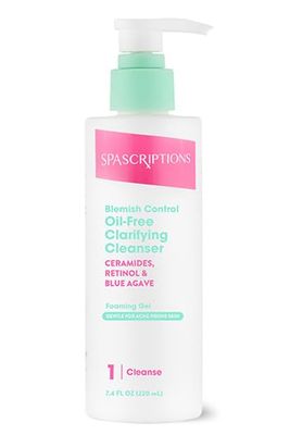 SpaScriptions Blemish Control Oil-Free Clarifying Cleanser Ceramides, Retinol Blue Agave 7.40 Fl. Oz