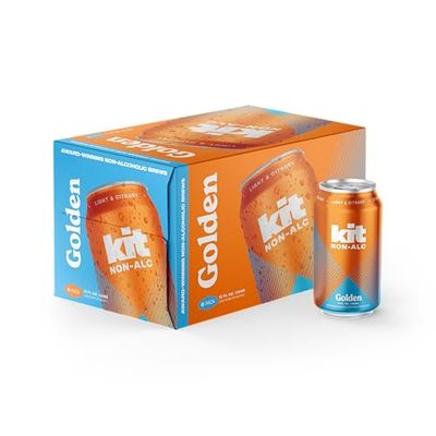 Kit Non-Alc - Non-Alcoholic Craft Beer - Golden 6pk Cans, 12 FL OZ, 4 Simple Ingredients - Gluten-Removed, Vegan Friendly, Dairy Free